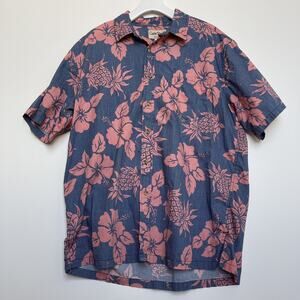 Cooke Street Honolulu 100% Cotton Men’s Shirt L Tropical Short Sleeve Floral